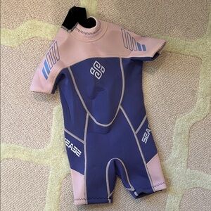 SeaSkin Kids Swim Wetsuit- Purple and Pink